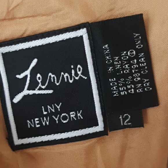 🍓Vintage 90s Y2K Linen Lace Up Dress Neutral M/L - Picture 5 of 6